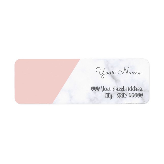 Elegant blush pink and white marble baby shower (Front)