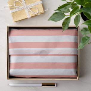 Elegant Blush Pink and White Striped Pattern Tissue Paper