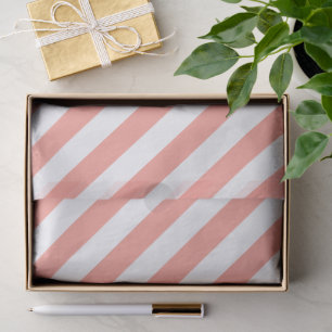 Elegant Blush Pink and White Striped Pattern Tissue Paper