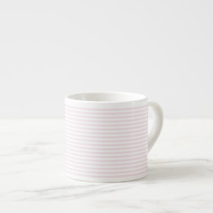 Elegant Blush Pink and White Stripes Espresso Cup