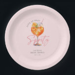 Elegant Blush Pink Aperol Spritz Bridal Shower Paper Plate<br><div class="desc">Elevate your bridal shower with these elegant blush pink Aperol Spritz paper plates. Perfect for adding a touch of sophistication and charm to your celebration, these plates feature a chic Aperol Spritz design in soft blush pink tones, creating a festive and stylish ambiance. Crafted from high-quality, sturdy paper, these plates...</div>