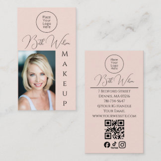 Elegant Blush Pink Beauty Business Branding Photo Card