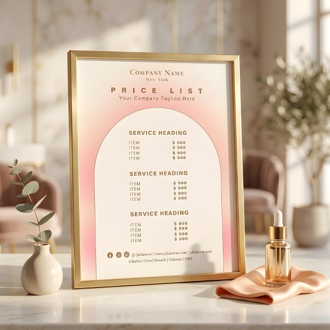 Elegant Blush Pink Beige Ombre Gradient Price List (Elegant Blush Pink Beige Ombre Gradient Price List)