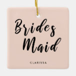 Elegant blush pink & black bridesmaid ceramic ornament<br><div class="desc">Stylish design in black & blush pink.</div>