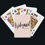Elegant blush pink & black bridesmaid playing cards<br><div class="desc">Stylish design in black & blush pink.</div>