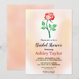 Elegant blush pink botanical floral Bridal Shower Invitation