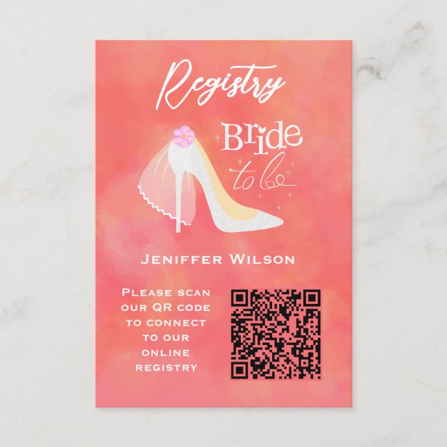 Elegant Blush Pink Bridal Shower Bride to Be Enclosure Card (Front)