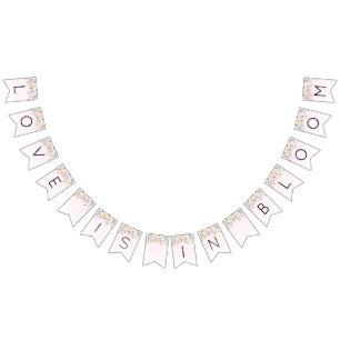 Elegant Blush Pink Bridal Shower  Bunting Flags