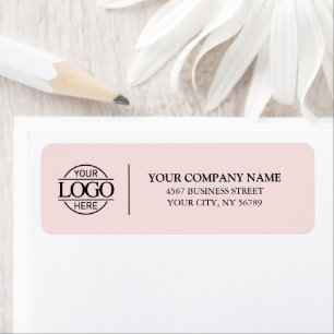 Élégant Blush Pink Business Logo Adresse de retour