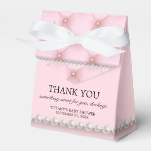 Elegant Blush Pink Chic Tiffany Theme Baby Shower Favor Box