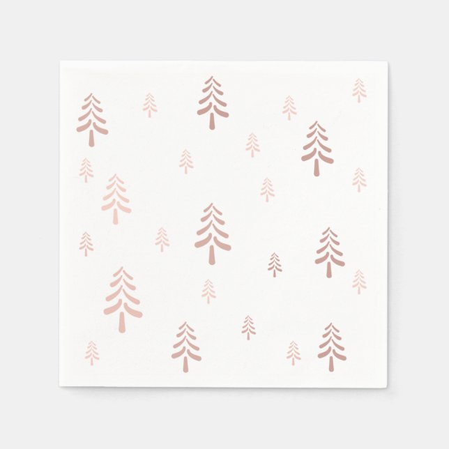 Elegant blush pink Christmas tree  Napkin (Front)