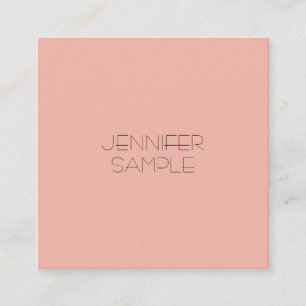 Elegant Blush Pink Color Modern Simple Template Square Business Card