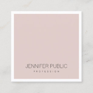 Elegant Blush Pink Creative Modern Professional Square Business Card