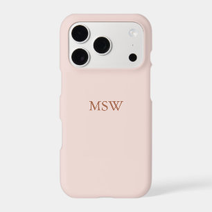 Elegant blush pink custom monogram initials chic