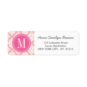 Elegant Blush Pink Damask Personalized