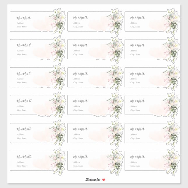 Elegant Blush Pink Eucalyptus Guest Address Labels (Sheet)