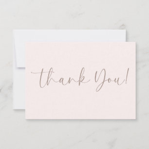Elegant Blush Pink Fall Pumpkin Highland Cow  Thank You Card