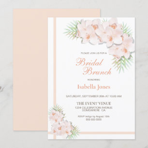 Elegant Blush Pink Floral Bridal Brunch Invitation