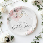 Elegant Blush pink floral bridal shower Paper Plate<br><div class="desc">Elegant Blush pink floral bridal shower Paper Plates
Matching items available.</div>