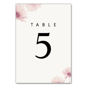 Elegant Blush Pink Floral Fine Art Wedding Table Number