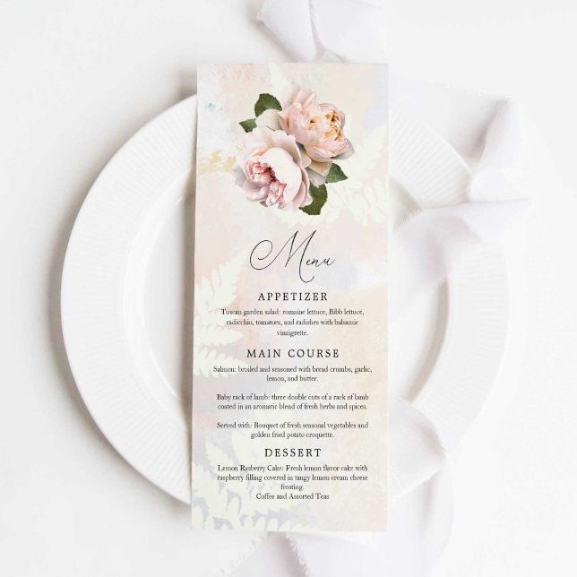 Elegant Blush Pink Floral Menu (Creator Uploaded)