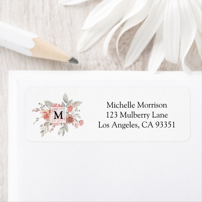 Elegant Blush Pink Floral Monogram (Insitu)
