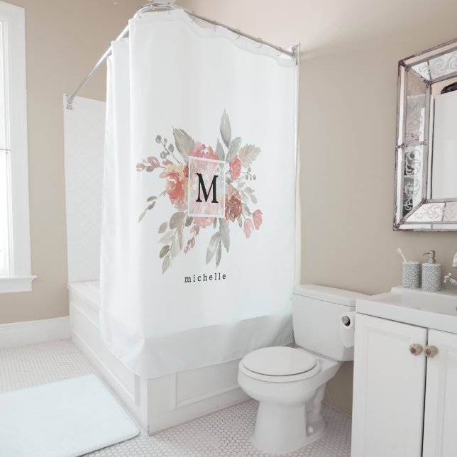 Elegant Blush Pink Floral Monogram (In Situ)