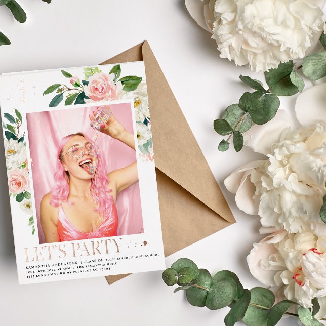 Elegant Blush Pink Floral Rose Gold Frame Real  (Creator Uploaded)