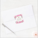 Elegant Blush Pink Floral Victorian Bridal Shower Square Sticker<br><div class="desc">Modern Classic Elegant classy blush pink floral watercolor victorian tean party bridal shower.</div>