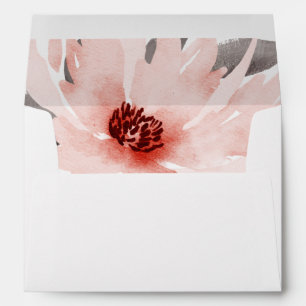 Elegant Blush Pink Floral Wedding Envelope