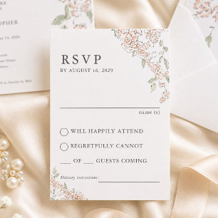 Elegant Blush Pink Floral Wedding RSVP Card
