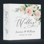 Elegant Blush Pink Flowers Floral Boho Wedding Binder<br><div class="desc">Elegant Blush Pink Flowers Floral Boho Wedding 3 ring binder.</div>