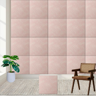 Elegant Blush Pink Geometric Textured Ceramic  Tile