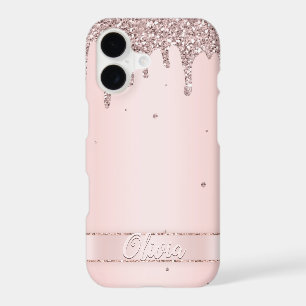 Elegant blush pink girly glitter liquid