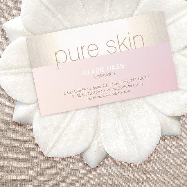 Elegant Blush Pink Gold Aesthetician Spa Business Card (Creator Uploaded)