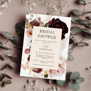 Elegant Blush Pink Gold Bridal Shower Invitation