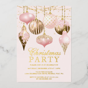 Elegant Blush Pink Gold Ornaments Christmas Party 