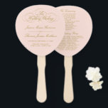Elegant Blush Pink & Gold Wedding Program Template Hand Fan<br><div class="desc">Celebrate in style with these trendy wedding program hand fans. This design is easy to personalize with your special event wording and your guests will be thrilled when they receive these fabulous programs.</div>