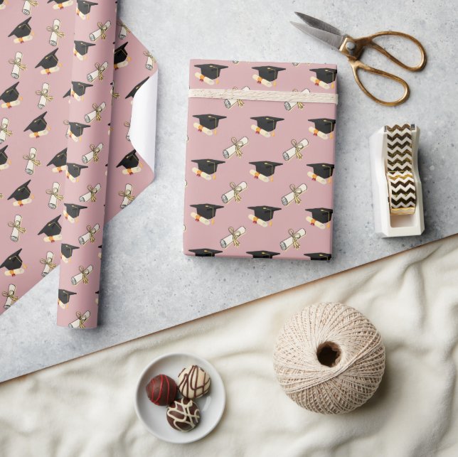 Elegant Blush Pink Graduation Gift Wrap (Crafts)