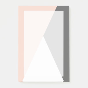Elegant blush pink & grey geometric triangles post-it notes