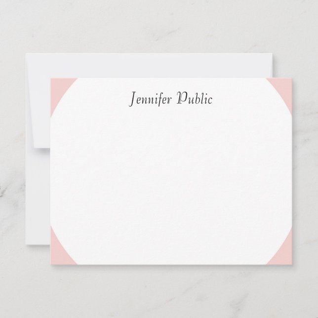 Elegant Blush Pink Handwritten Script Name Modern Card (Front)