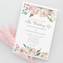 Elegant Blush Pink Ivory Floral Spring Wedding