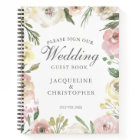 Elegant Blush Pink Ivory Floral Wedding Guest Book
