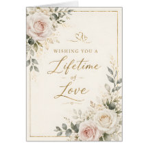Elegant Blush Pink & Ivory Roses Gold Wedding Flor