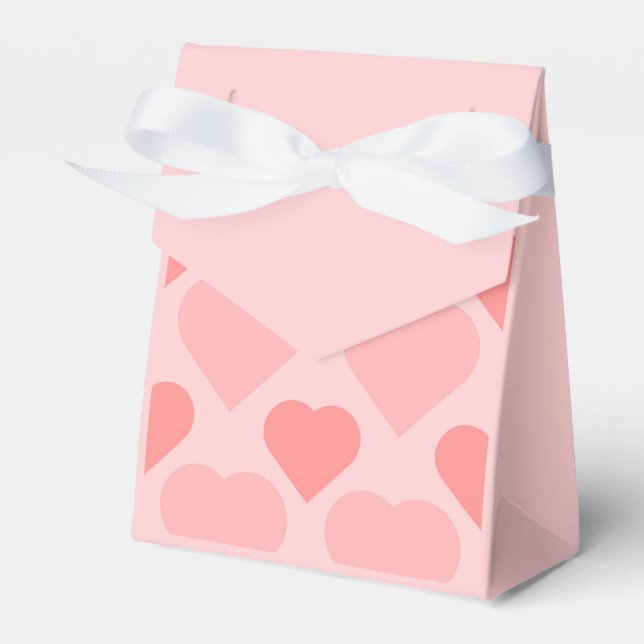 Elegant Blush pink little hearts pattern Favour Bo Favor Box (Front Side)