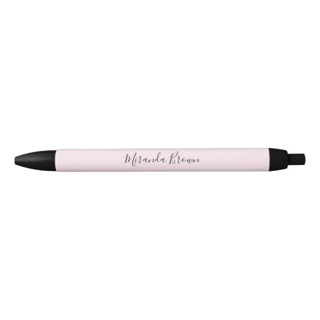 Elegant Blush Pink Minimalist Classy Chic Black Ink Pen (Front)