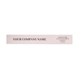 Elegant Blush Pink Minimalist Custom Business  Wrap Around Label