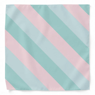 Elegant Blush Pink Mint Green Stripes Template Bandana