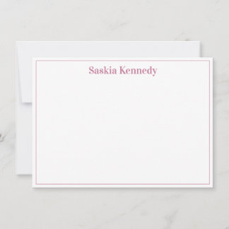 Elegant Blush Pink Modern Border Personalized Card
