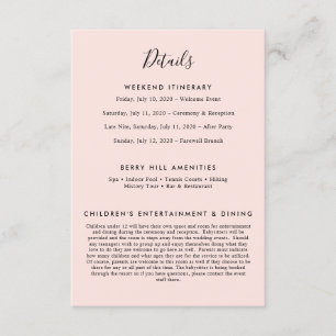Elegant Blush Pink Modern Details Enclosure Card